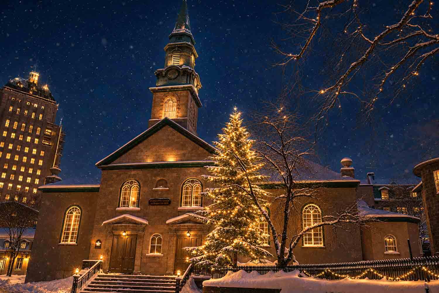 Célébrez votre party de Noël dans une ancienne église au cœur du Vieux-Québec! Lebourgneuf